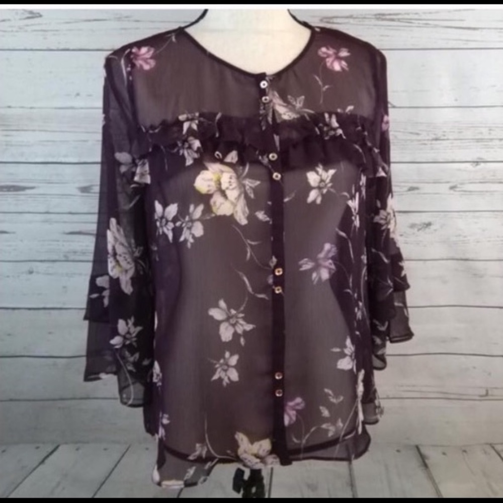 DONATED Lauren Conrad sheer floral top